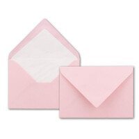 50x Kuverts in Rosa - Brief-Umschläge in DIN B6 - 12,5 x 17,6 cm geripptes Papier - hochwertiges Seidenfutter für Weihnachten & festliche Anlässe