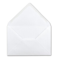 Briefumschläge in Weiss - 50 Stück - Kuverts in DIN B6 Format 125 x 185 mm - 120 Gramm pro m² - Größer als DIN B6 für besonders dicke Faltkarten - Nassklebung - ideal für Weihnachten und Einladungen