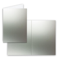 25x DIN B6 Faltkarten Set mit Umschlägen - Silber - 115 x 170 mm - ideal für Einladungskarten, Hochzeit, Taufe, Kommunion, Konfirmation - Marke: FarbenFroh