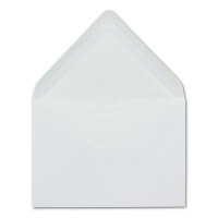 25 Briefumschläge in Weiss mit weißem Innenfutter - Kuverts in DIN B6 Format  - 12,5 x 17,6 cm - Seidenfutter - Nassklebung