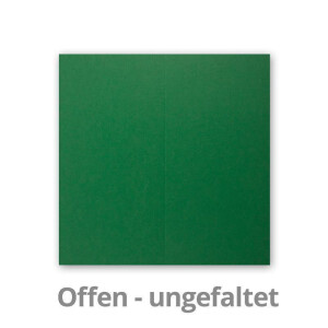 50x Falt-Karten DIN Lang - Dunkelgrün (Grün) - 10,5 x 21 cm - Blanko Doppelkarten - Klappkarten für Einladungen und Grußkarten zu Weihnachten und Geburtstag