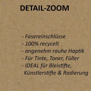 50x Vintage Kraftpapier DIN A4 140gr - 2-farbig natur-braunes / graues Recycling-Papier, ökologischer Brief-Bogen Brief-Papier