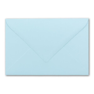 100 Brief-Umschläge mit Wellenschnitt - Hell-Blau - DIN C5 - 16,2 x 22,9 cm - 120 gr - mit wellenförmigen Rändern - Nassklebung - FarbenFroh by GUSTAV NEUSER