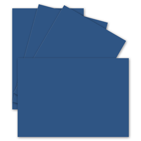 25 Einzel-Karten DIN A6 - 10,5 x 14,8 cm - 240 g/m² - Nachtblau  - Tonkarton - Bastelpapier - Bastelkarton- Bastel-karten - blanko Postkarten