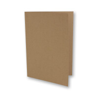 10x braunes Vintage Kraftpapier Falt-Karten SET mit Umschlägen DIN A6 - 10,5 x 14,8 cm - Braun - Recycling - Klapp-Karten - blanko