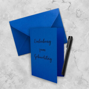 50x DIN B6 Faltkarten Set mit Umschlägen - Royalblau (Blau) - 115 x 170 mm - ideal für Einladungskarten, Hochzeit, Taufe, Kommunion, Konfirmation - Marke: FarbenFroh