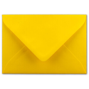 100 Brief-Umschläge - Honig-Gelb - DIN C6 - 114 x 162 mm - Kuverts mit Nassklebung ohne Fenster für Gruß-Karten & Einladungen - Serie FarbenFroh