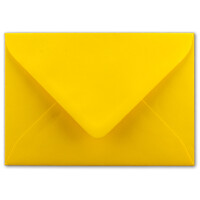 100 Brief-Umschläge - Honig-Gelb - DIN C6 - 114 x 162 mm - Kuverts mit Nassklebung ohne Fenster für Gruß-Karten & Einladungen - Serie FarbenFroh