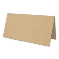 50x Set aus Klappkarten mit Umschlägen & Einlegeblätter - DIN Lang Recycling Einladungskarten in Braun Kraftpapier - Blanko zum Selbstgestalten