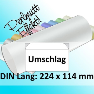 50x Artoz Perle - DIN Lang (DIN C6/5) - Briefumschläge 120 g/m² - Weiss - glänzend - mit Haftklebung - ohne Fenster