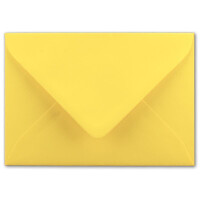 100 Brief-Umschläge - Zitronen-Gelb - DIN C6 - 114 x 162 mm - Kuverts mit Nassklebung ohne Fenster für Gruß-Karten & Einladungen - Serie FarbenFroh