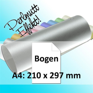 25x Artoz Perle - DIN A4 Bogen 120 g/m² - Silber - glänzendes Papier
