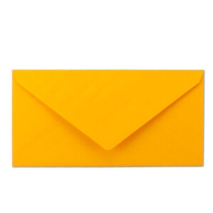 50 x DIN Lang Briefumschläge - Orange mit weißem Seidenfutter - 11x22 cm - 80 g/m² - ideal für Einladungen, Weihnachtskarten, Glückwunschkarten aus der Serie Farbenfroh