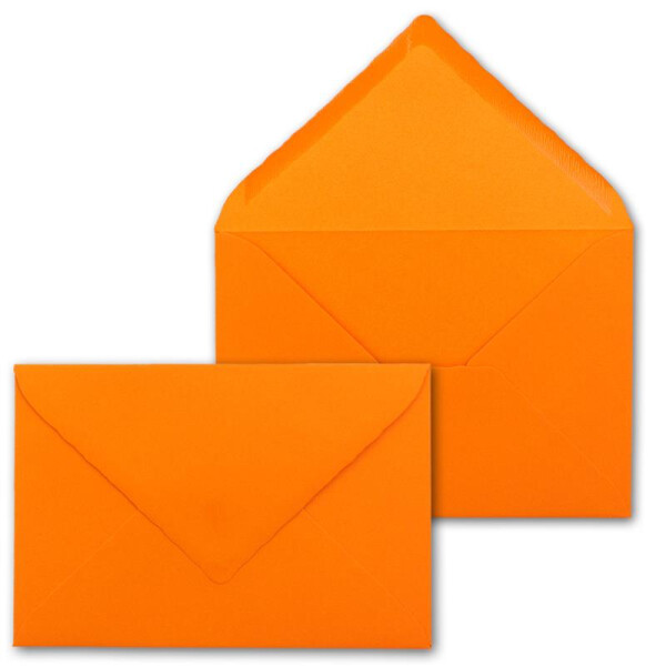25 Brief-Umschläge mit Wellenschnitt - Orange - DIN C6 - 114 x 162 mm - 11,4 x 16,2 cm - mit wellenförmigen Rändern - Nassklebung - FarbenFroh by GUSTAV NEUSER