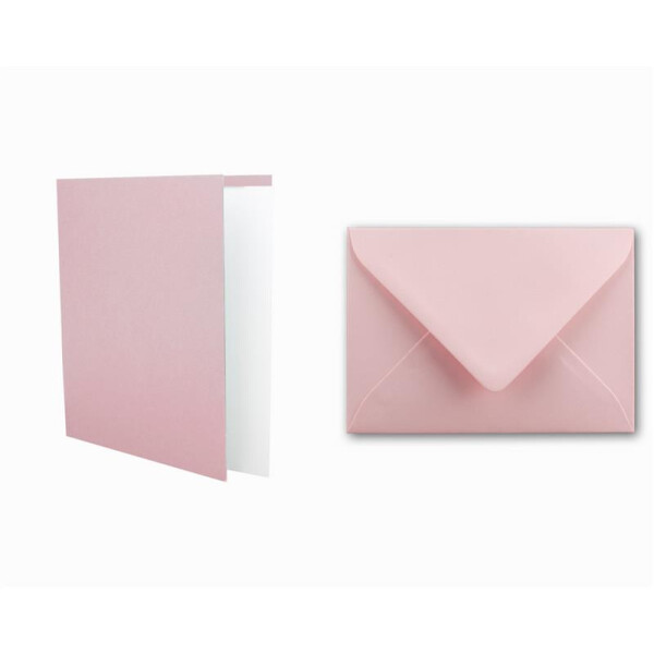 Einladungskarten inklusive Briefumschläge & Einlegeblätter - 25er-Set - Blanko Klapp-Karten in Rosa - bedruckbare Post-Karten in DIN B6 Format - speziell zum Selbstgestalten & Kreieren
