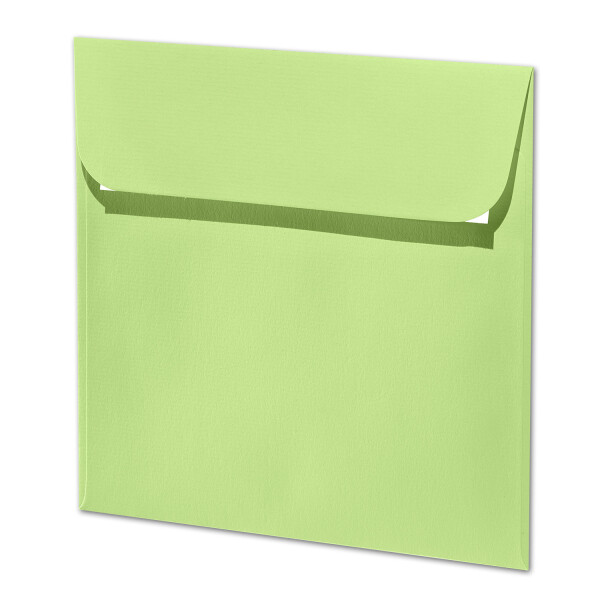 ARTOZ 50x quadratische Briefumschläge birkengrün (Grün) 100 g/m² - 16 x 16 cm - Kuvert ohne Fenster - Umschläge mit Haftklebung