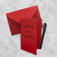 50x DIN B6 Faltkarten Set mit Umschlägen - Rosenrot (Rot) - 115 x 170 mm - ideal für Einladungskarten, Hochzeit, Taufe, Kommunion, Konfirmation - Marke: FarbenFroh