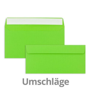 50x Faltkarten-Set mit Briefumschlägen DIN Lang in Hellgrün (Grün) - 21 x 10,5 cm - Blank Klappkarten und Umschläge für Einladungen und Grüße zu Geburtstag und Hochzeit