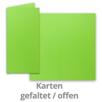 50x Faltkarten-Set mit Briefumschlägen DIN Lang in Hellgrün (Grün) - 21 x 10,5 cm - Blank Klappkarten und Umschläge für Einladungen und Grüße zu Geburtstag und Hochzeit