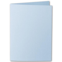ARTOZ 25x DIN B6 Faltkarten - pastellblau (Blau) gerippt 120 x 169 mm Klappkarten blanko - Karten zum selbstgestalten mit 220 g/m² edle Egoutteur-Rippung - Serie 1001