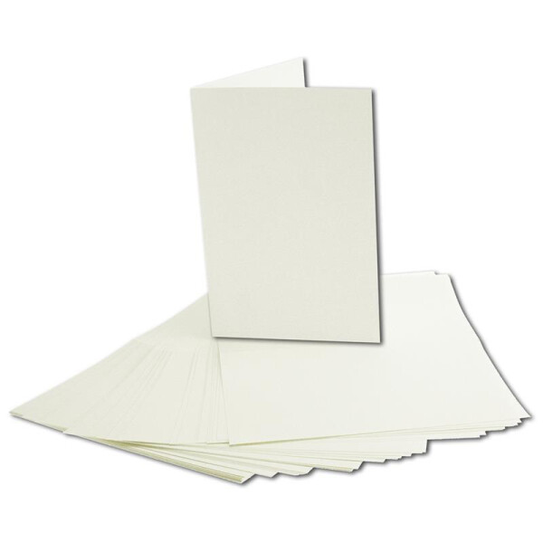 50x faltbares Einlege-Papier für B6 Doppelkarten - cremefarben - 168 x 224 mm (112 x 168 mm gefaltet) - ideal zum Bedrucken mit Tinte und Laser - hochwertig mattes Papier von GUSTAV NEUSER®
