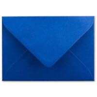 50x Brief-Umschläge Format B6 - Royalblau - Königsblau- 12 x 17,5 cm - Nassklebung mit spitzer Klappe - 110 g/m² - Einladungs-Kuverts