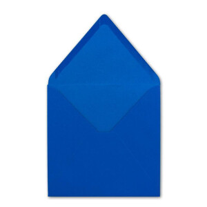 50x Quadratisches Falt-Karten-Set - 15 x 15 cm - mit Brief-Umschlägen - Royalblau - Nassklebung - für Grußkarten, Einladungen & mehr