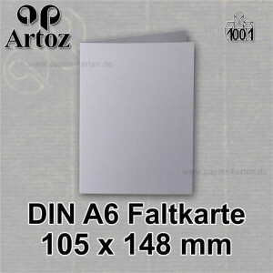 ARTOZ 50x DIN A6 Faltkarten - Graphit (Grau) - 105 x 148 mm Karten blanko zum selbstgestalten - 220 g/m² gerippt