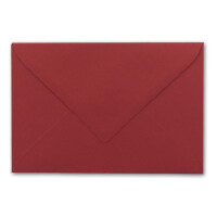 25 Brief-Umschläge mit Wellenschnitt - Dunkel-Rot - DIN C6 - 114 x 162 mm - 11,4 x 16,2 cm - mit wellenförmigen Rändern - Nassklebung - FarbenFroh by GUSTAV NEUSER