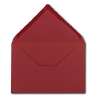 25 Brief-Umschläge mit Wellenschnitt - Dunkel-Rot - DIN C6 - 114 x 162 mm - 11,4 x 16,2 cm - mit wellenförmigen Rändern - Nassklebung - FarbenFroh by GUSTAV NEUSER