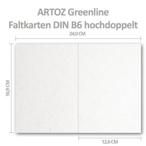ARTOZ 25x Doppelkarten DIN B6 - Farbe: birch (weiß / cremeweiss) - 12,0 x 16,9 cm - hochdoppelt - Serie Greenline