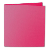 ARTOZ 50x quadratische Faltkarten - Fuchsia (Pink) - 155 x 155 mm Karten blanko zum Selbstgestalten - 220 g/m² gerippt