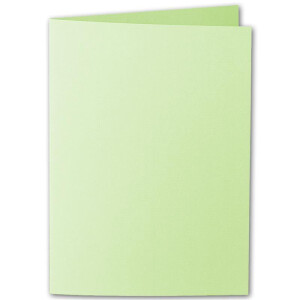 ARTOZ 50x DIN B6 Faltkarten - Birkengrün (Grün) gerippt 120 x 169 mm Klappkarten blanko - Karten zum selbstgestalten mit 220 g/m² edle Egoutteur-Rippung - Serie 1001