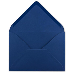 50x Brief-Umschläge Format B6 - Nachtblau - Dunkel-Blau- 12 x 17,5 cm - Nassklebung mit spitzer Klappe - 110 g/m² - Einladungs-Kuverts