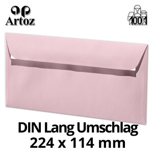 ARTOZ 25x Briefumschläge DIN Lang Kirschblüte 100 g/m² selbstklebend - DL 224x114 mm - Kuvert ohne Fenster - Umschläge mit Haftklebung Abziehstreifen
