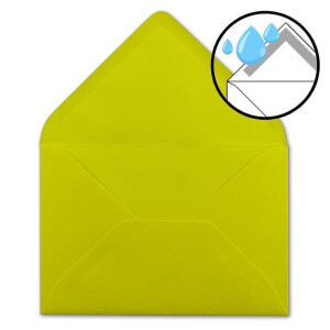 25x DIN B6 Faltkarten Set mit Umschlägen - Limette (Gelb) - 115 x 170 mm - ideal für Einladungskarten, Hochzeit, Taufe, Kommunion, Konfirmation - Marke: FarbenFroh