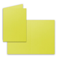 25x DIN B6 Faltkarten Set mit Umschlägen - Limette (Gelb) - 115 x 170 mm - ideal für Einladungskarten, Hochzeit, Taufe, Kommunion, Konfirmation - Marke: FarbenFroh