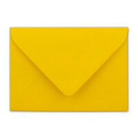 100 Briefumschläge in Honiggelb mit weißem Innenfutter - Kuverts in DIN B6 Format  - 12,5 x 17,6 cm - Seidenfutter - Nassklebung