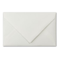 25 Stück C6 Vintage Brief-Umschläge, Büttenpapier, 11,4 x 16,2 cm, Weiß halbmatt - gefütterte Brief-Kuverts