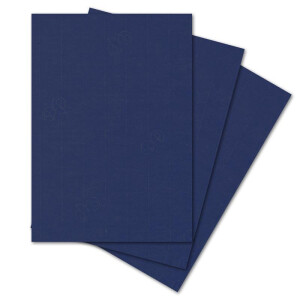 ARTOZ 50x Bastelpapier - Classic Blue - Blau - DIN A4 297 x 210 mm - 220 Gramm pro m² - Edle Egoutteur-Rippung - Hochwertiges Designpapier Urkundenpapier Bastelkarton