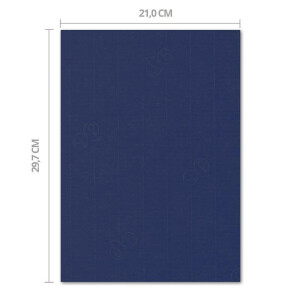 ARTOZ 50x Bastelpapier - Classic Blue - Blau - DIN A4 297 x 210 mm - 220 Gramm pro m² - Edle Egoutteur-Rippung - Hochwertiges Designpapier Urkundenpapier Bastelkarton