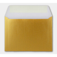 100x Gold-Metallic Brief-Umschläge DIN C6 Format 11,4 x 16,2 cm - Haftklebung - Kuverts ohne Fenster - Weihnachten, Grußkarten & Einladungen