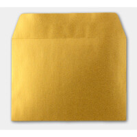 100x Gold-Metallic Brief-Umschläge DIN C6 Format 11,4 x 16,2 cm - Haftklebung - Kuverts ohne Fenster - Weihnachten, Grußkarten & Einladungen