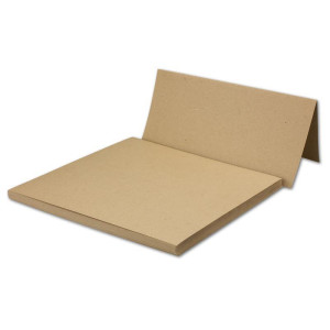 25x Vintage Kraftpapier Falt-Karten DIN Lang - 100 x 210 mm - sandbraun - Recycling - 240 g/m² blanko Klapp-Karten I UmWelt by GUSTAV NEUSER®
