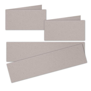 ARTOZ 25 x Doppelkarten DIN LANG - Farbe: beech (hellgrau / hellbraun) - 21 x 10,5 cm - querdoppelt - Serie Greenline