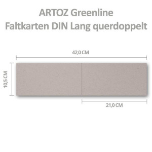 ARTOZ 25 x Doppelkarten DIN LANG - Farbe: beech (hellgrau / hellbraun) - 21 x 10,5 cm - querdoppelt - Serie Greenline