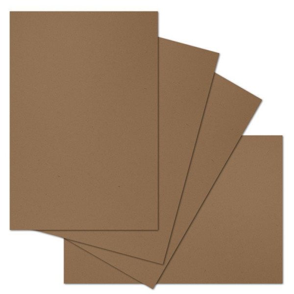 ARTOZ 50x Briefbogen DIN A4 ohne Falz - Farbe: grocer kraft (Dunkelbraun) - 21x29,7 cm - 104 g/m² - Einzelkarten Einladungskarten - Serie Green-Line