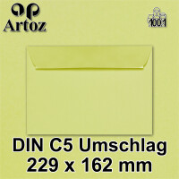 ARTOZ 50x Briefumschläge DIN C5 Grün (Limette) - 229 x 162 mm Kuvert ohne Fenster - Umschläge selbstklebend haftklebend - Serie Artoz 1001