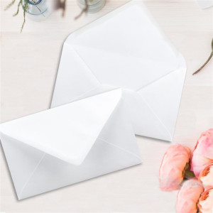 50x Briefumschläge in Weiß größer als DIN B6 - 125 x 195 mm - Nassklebung, ohne Fenster - Kuverts für besonders starke Grußkarten - ideal für Weihnachten und Einladungen