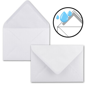 100 Brief-Umschläge - Hoch-Weiß - DIN C6 - 114 x 162 mm - Kuverts mit Nassklebung ohne Fenster für Gruß-Karten & Einladungen - Serie FarbenFroh